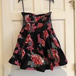 Charolette Russe Black, Pink and Gray Floral Strapless Dress